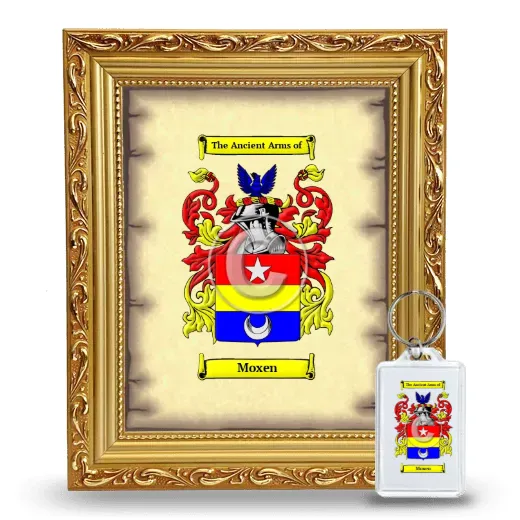 Moxen Framed Coat of Arms and Keychain - Gold