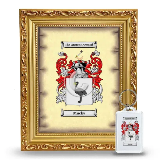 Mucky Framed Coat of Arms and Keychain - Gold