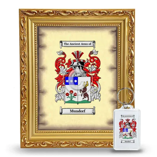 Mundorf Framed Coat of Arms and Keychain - Gold