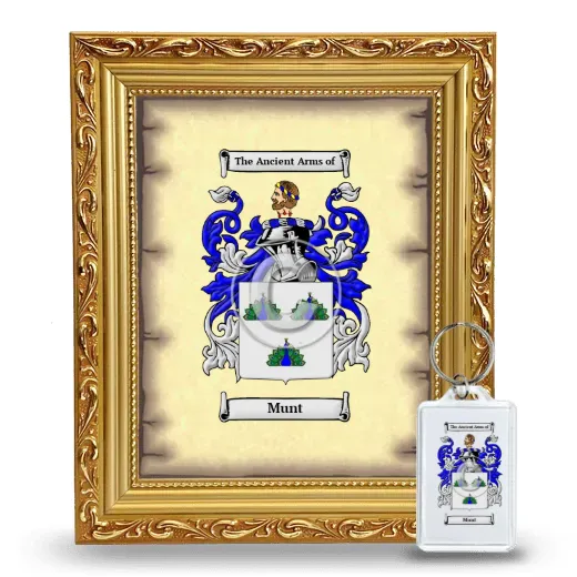 Munt Framed Coat of Arms and Keychain - Gold