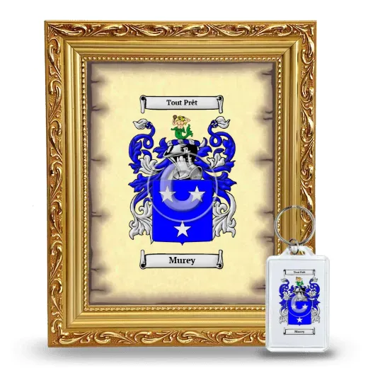 Murey Framed Coat of Arms and Keychain - Gold