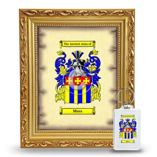 Muss Framed Coat of Arms and Keychain - Gold