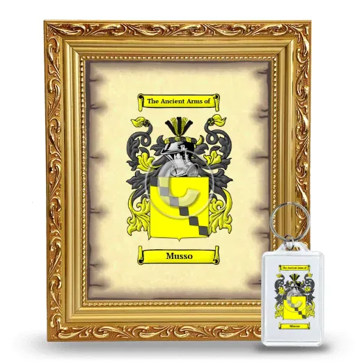 Musso Framed Coat of Arms and Keychain - Gold