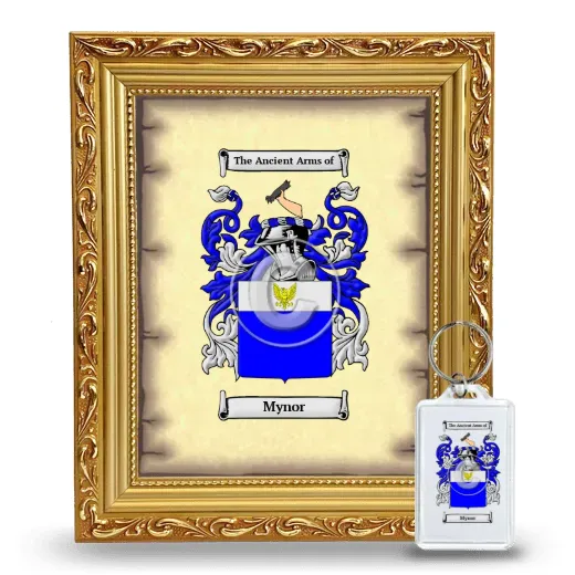 Mynor Framed Coat of Arms and Keychain - Gold