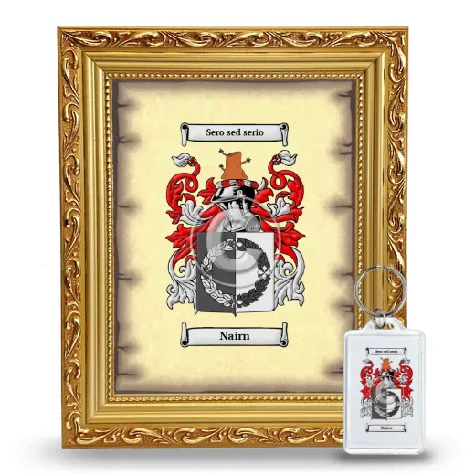 Nairn Framed Coat of Arms and Keychain - Gold