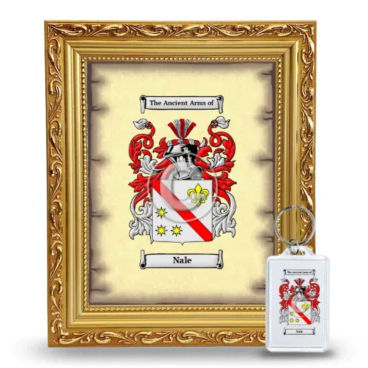 Nale Framed Coat of Arms and Keychain - Gold