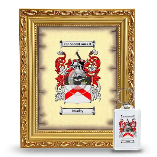 Nanby Framed Coat of Arms and Keychain - Gold