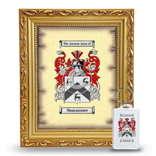 Nancarrowe Framed Coat of Arms and Keychain - Gold