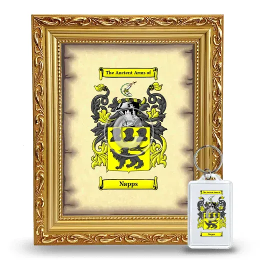Napps Framed Coat of Arms and Keychain - Gold
