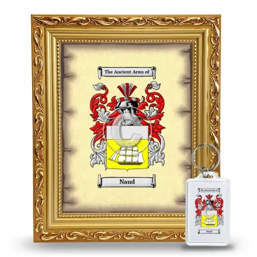Naud Framed Coat of Arms and Keychain - Gold