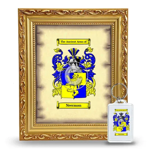 Neerman Framed Coat of Arms and Keychain - Gold