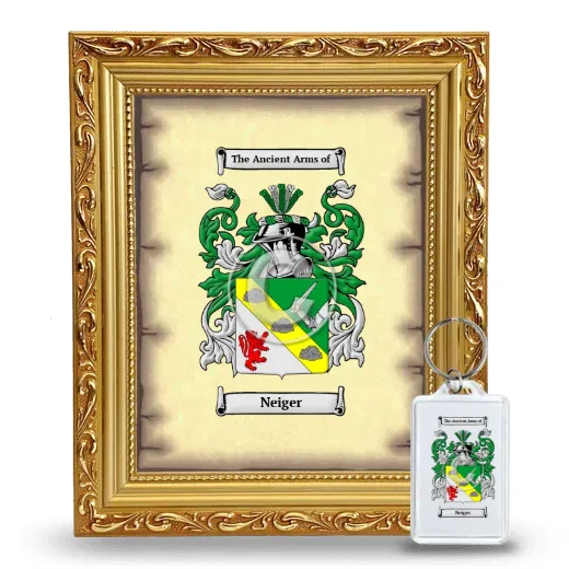 Neiger Framed Coat of Arms and Keychain - Gold