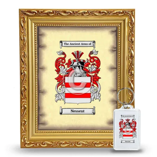 Nessent Framed Coat of Arms and Keychain - Gold