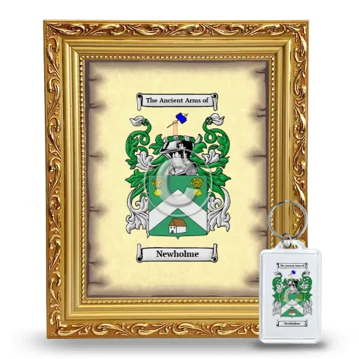 Newholme Framed Coat of Arms and Keychain - Gold