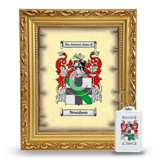 Newnham Framed Coat of Arms and Keychain - Gold