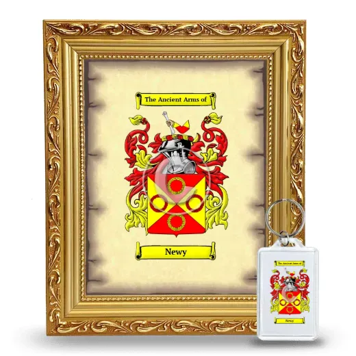 Newy Framed Coat of Arms and Keychain - Gold