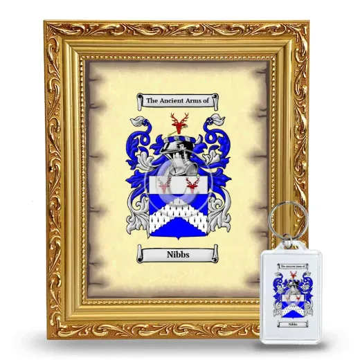 Nibbs Framed Coat of Arms and Keychain - Gold