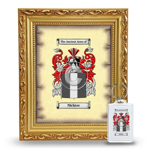 Nichter Framed Coat of Arms and Keychain - Gold