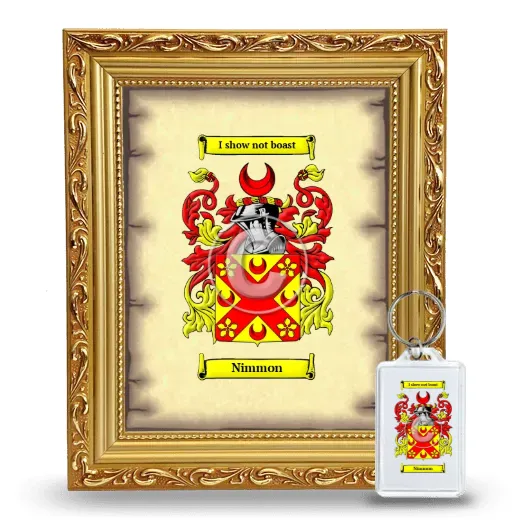 Nimmon Framed Coat of Arms and Keychain - Gold