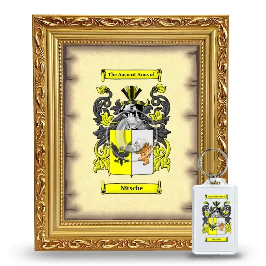 Nitsche Framed Coat of Arms and Keychain - Gold