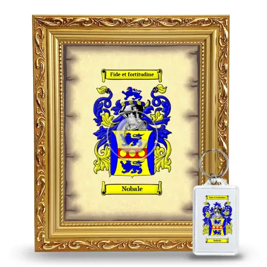 Nobale Framed Coat of Arms and Keychain - Gold