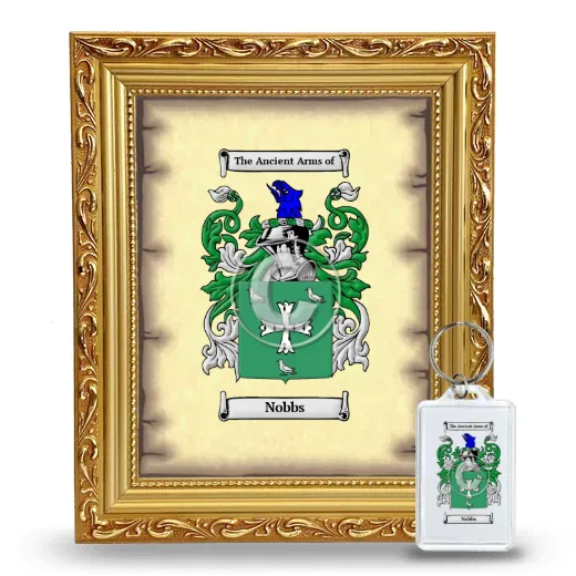 Nobbs Framed Coat of Arms and Keychain - Gold
