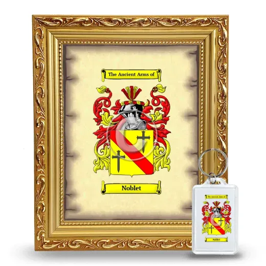 Noblet Framed Coat of Arms and Keychain - Gold