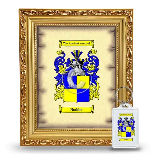 Nodder Framed Coat of Arms and Keychain - Gold