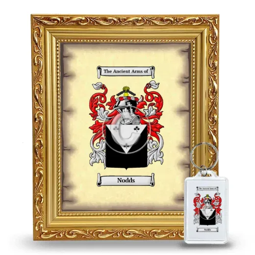 Nodds Framed Coat of Arms and Keychain - Gold