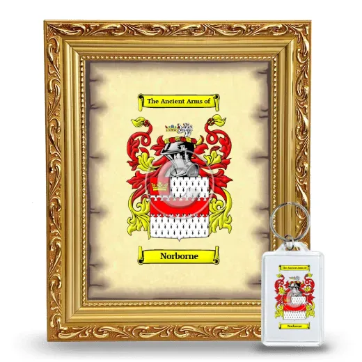 Norborne Framed Coat of Arms and Keychain - Gold