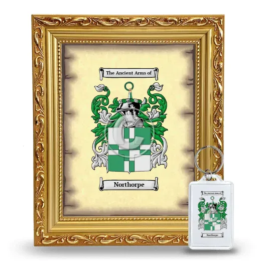 Northorpe Framed Coat of Arms and Keychain - Gold