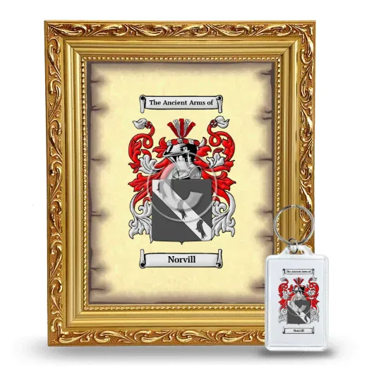 Norvill Framed Coat of Arms and Keychain - Gold