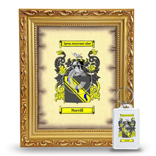 Norvill Framed Coat of Arms and Keychain - Gold