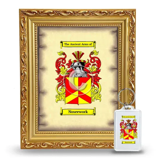 Noseework Framed Coat of Arms and Keychain - Gold