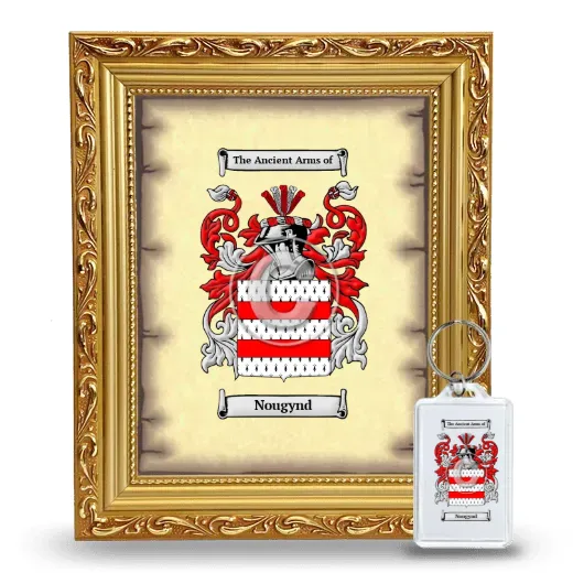 Nougynd Framed Coat of Arms and Keychain - Gold