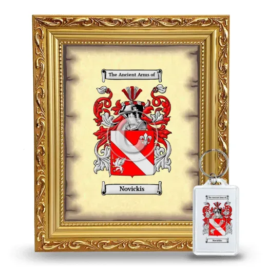 Novickis Framed Coat of Arms and Keychain - Gold