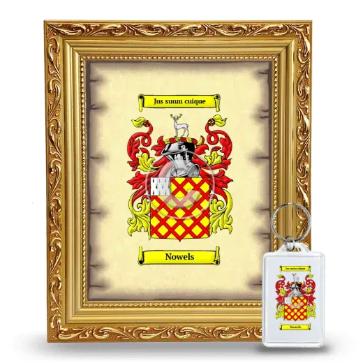 Nowels Framed Coat of Arms and Keychain - Gold