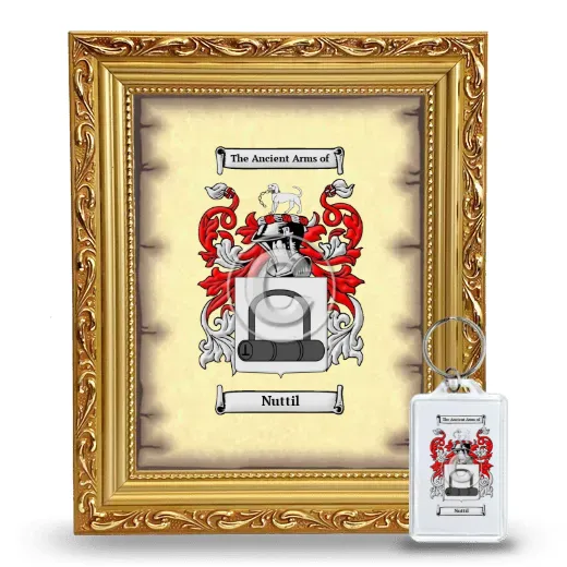 Nuttil Framed Coat of Arms and Keychain - Gold