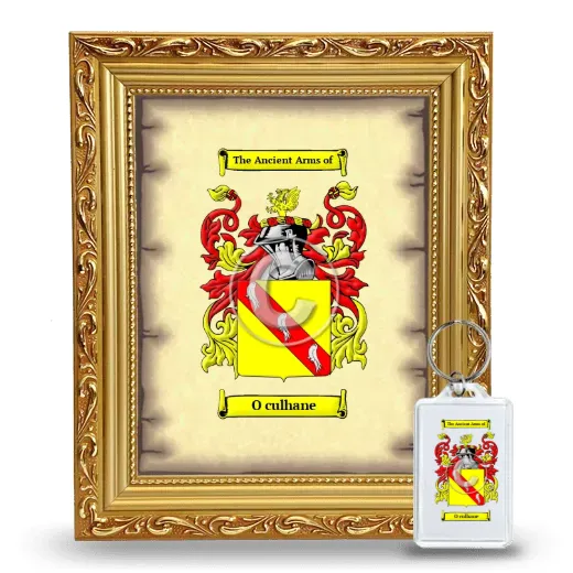 O culhane Framed Coat of Arms and Keychain - Gold