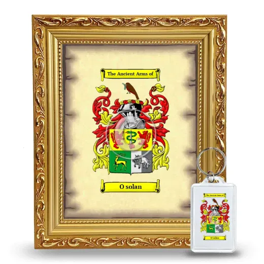 O solan Framed Coat of Arms and Keychain - Gold