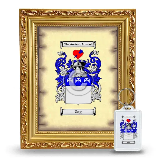 Oag Framed Coat of Arms and Keychain - Gold