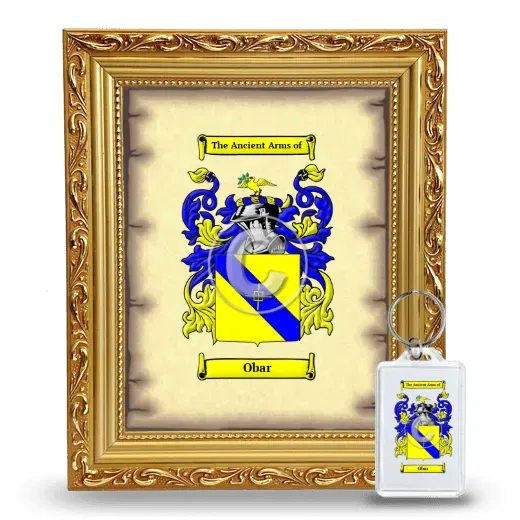 Obar Framed Coat of Arms and Keychain - Gold
