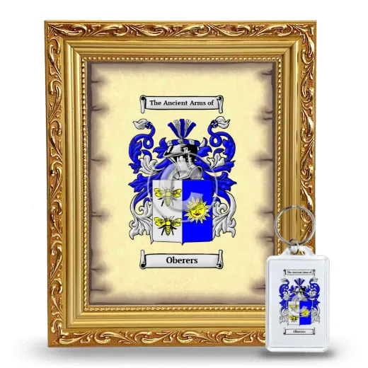 Oberers Framed Coat of Arms and Keychain - Gold