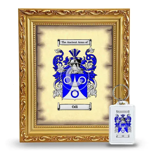 Odi Framed Coat of Arms and Keychain - Gold