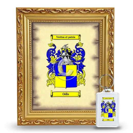Odis Framed Coat of Arms and Keychain - Gold
