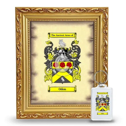 Odon Framed Coat of Arms and Keychain - Gold