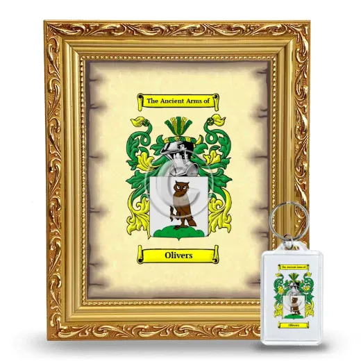 Olivers Framed Coat of Arms and Keychain - Gold