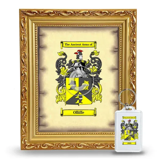 Olliffe Framed Coat of Arms and Keychain - Gold