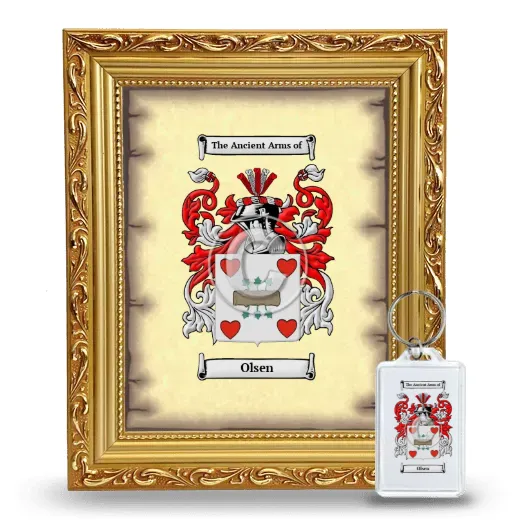 Olsen Framed Coat of Arms and Keychain - Gold