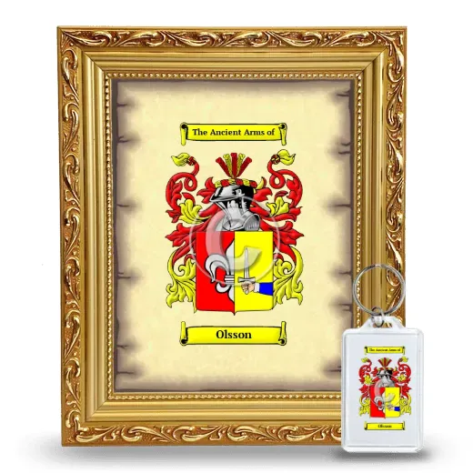 Olsson Framed Coat of Arms and Keychain - Gold